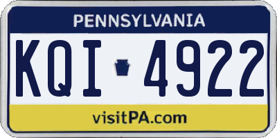 PA license plate KQI4922