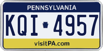 PA license plate KQI4957