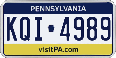 PA license plate KQI4989