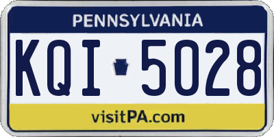 PA license plate KQI5028