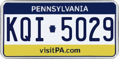 PA license plate KQI5029