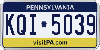 PA license plate KQI5039