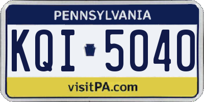 PA license plate KQI5040