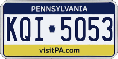 PA license plate KQI5053