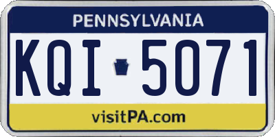PA license plate KQI5071