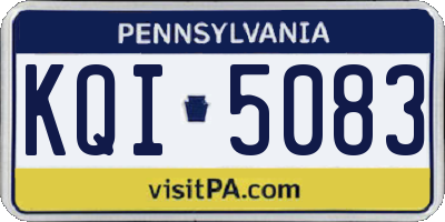 PA license plate KQI5083