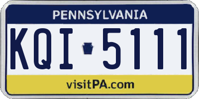 PA license plate KQI5111