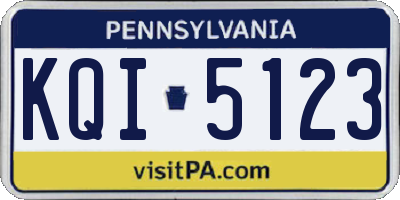 PA license plate KQI5123