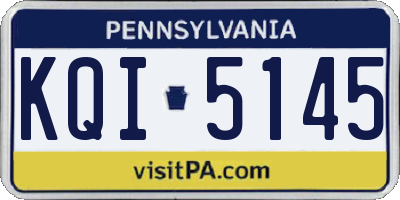 PA license plate KQI5145