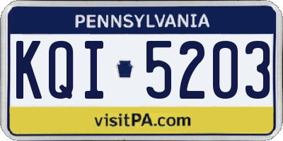 PA license plate KQI5203