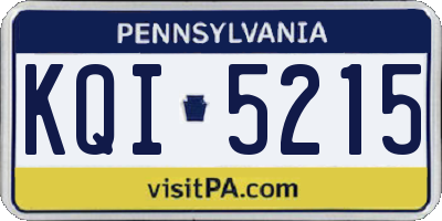 PA license plate KQI5215