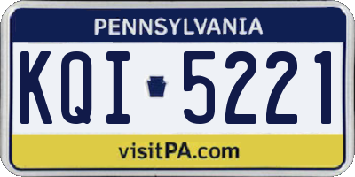 PA license plate KQI5221