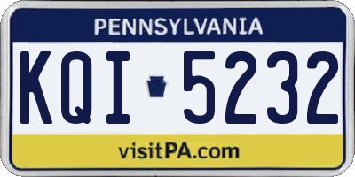 PA license plate KQI5232