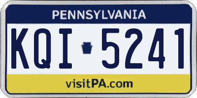 PA license plate KQI5241