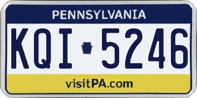 PA license plate KQI5246