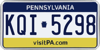 PA license plate KQI5298
