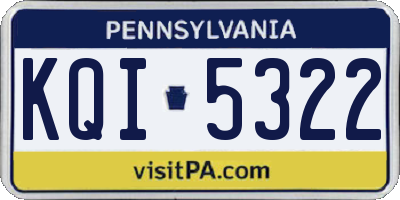 PA license plate KQI5322