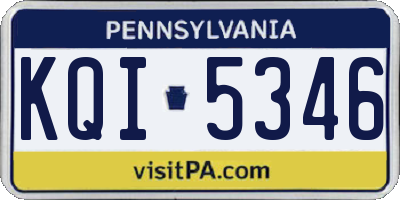 PA license plate KQI5346
