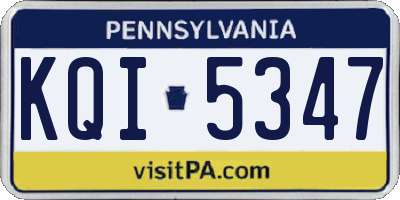 PA license plate KQI5347