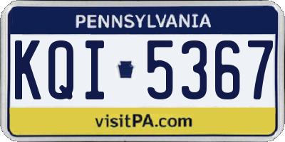 PA license plate KQI5367