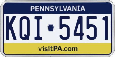 PA license plate KQI5451