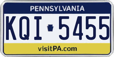 PA license plate KQI5455