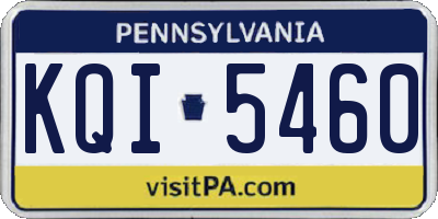 PA license plate KQI5460