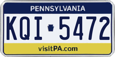 PA license plate KQI5472