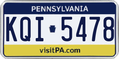 PA license plate KQI5478