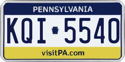 PA license plate KQI5540