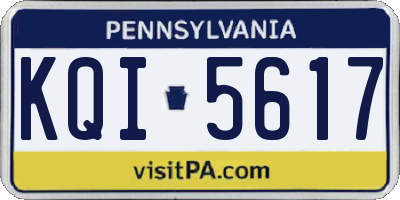 PA license plate KQI5617