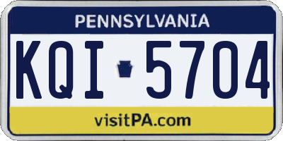 PA license plate KQI5704