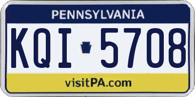 PA license plate KQI5708