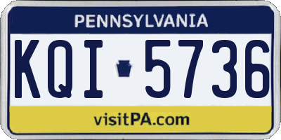 PA license plate KQI5736