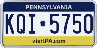 PA license plate KQI5750