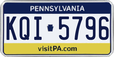 PA license plate KQI5796