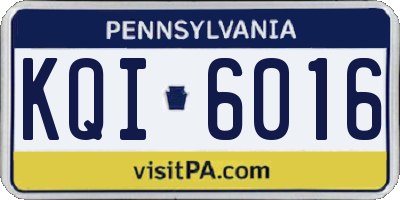 PA license plate KQI6016