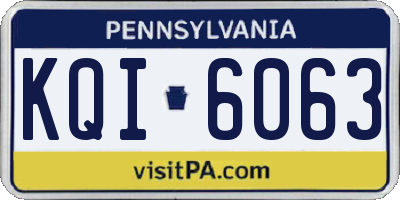 PA license plate KQI6063