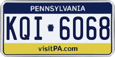PA license plate KQI6068