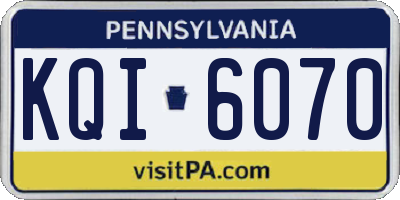 PA license plate KQI6070