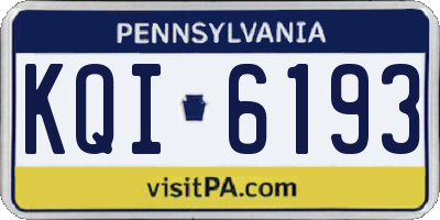 PA license plate KQI6193