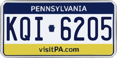 PA license plate KQI6205