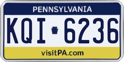 PA license plate KQI6236