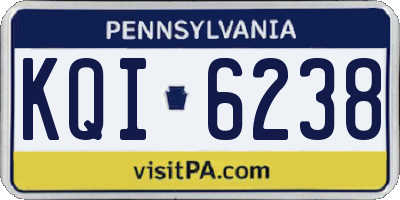 PA license plate KQI6238