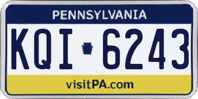 PA license plate KQI6243