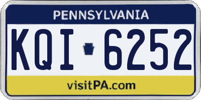 PA license plate KQI6252