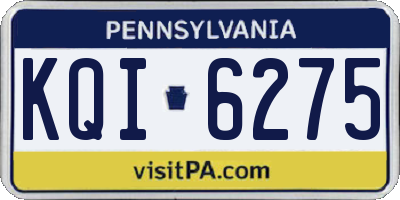 PA license plate KQI6275