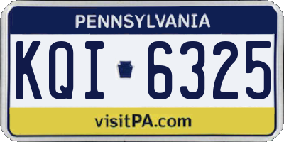 PA license plate KQI6325