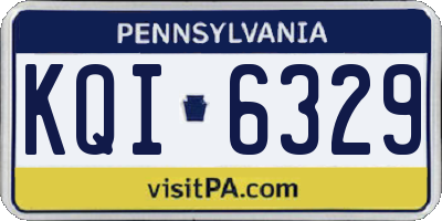 PA license plate KQI6329