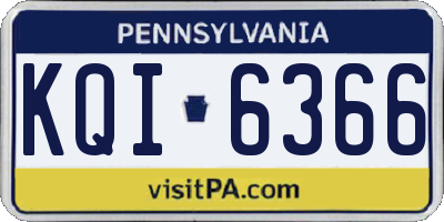 PA license plate KQI6366